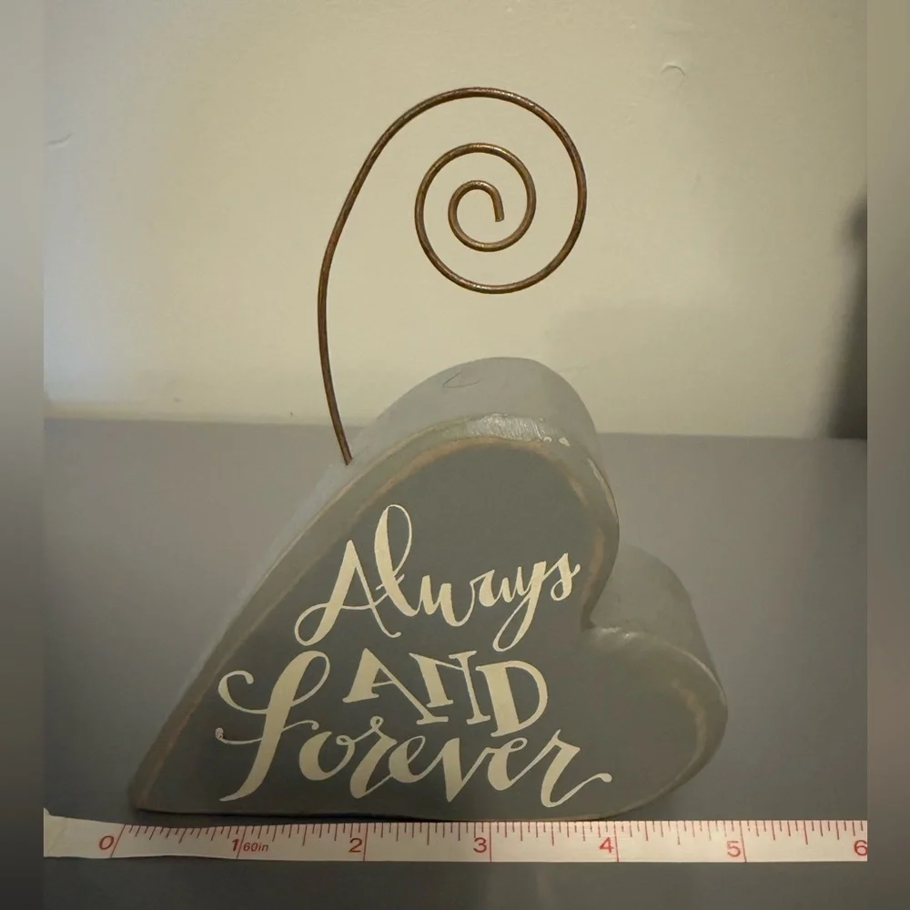 Always And Forever Photo Holder Gray Heart-Shaped